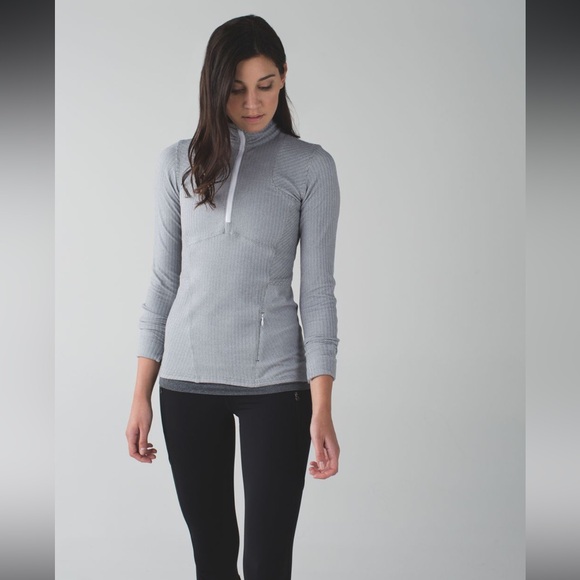 Lululemon Kanto Catch Me 1/2 Zip
Heathered Gray Herringbone  Size 4 Vintage - Picture 12 of 16
